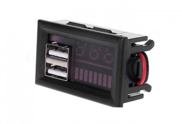 Kırmızı Led Ekran Dijital Voltmetre Usb 5V 2A Çıkışlı DC12V ürün görseli 1