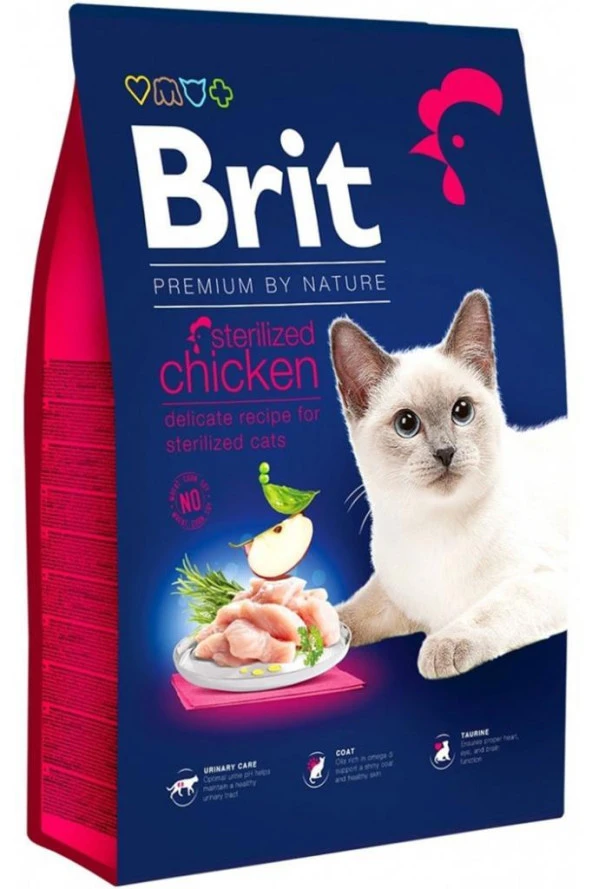 Brit Premium By Nature Cat Sterilized Chicken 8 Kg ürün görseli 1