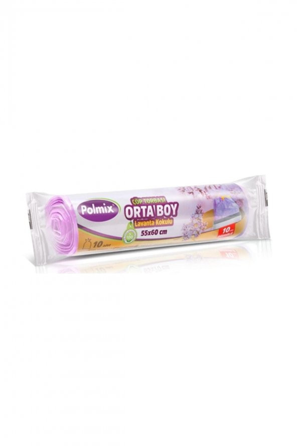 Büzgülü Lavanta Kokulu Orta Boy Çöp Torbası Mor 55 X 60 Cm 10 Lu-6 Adet ürün görseli 1