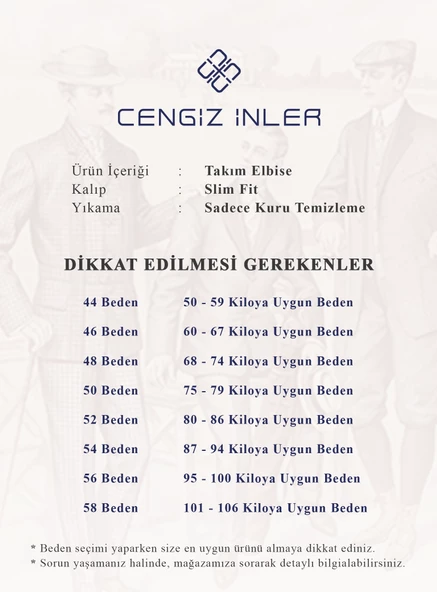Cengiz İnler Düz Kruvaze Slim Fit Erkek Takım Elbise ürün görseli 1