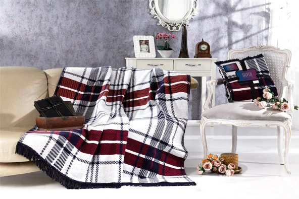 Aksu Silver Collection Çift Kişilik Pamuklu Çift Taraflı Battaniye 180x220 Lou ürün görseli 1