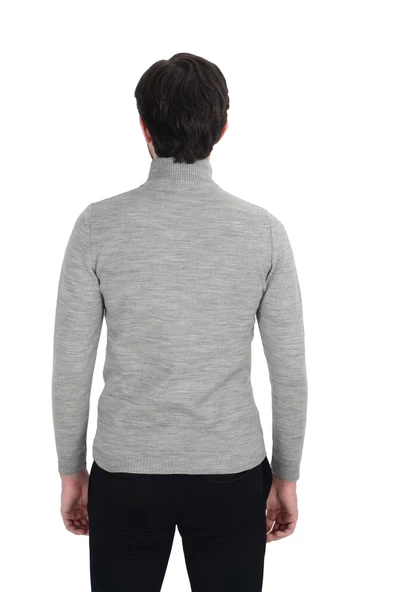 Cengiz İnler Yarım Balıkçı Düz Slim Fit Erkek Triko ürün görseli 1