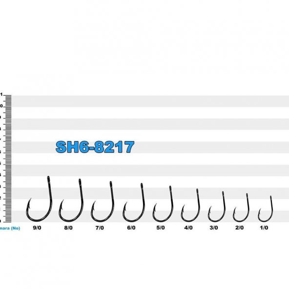 SEA HORSE 8217-SİYAH-4-5- KARBON-CELİK JİG İĞNESİ 1 PAKET 10 ADET ürün görseli 1