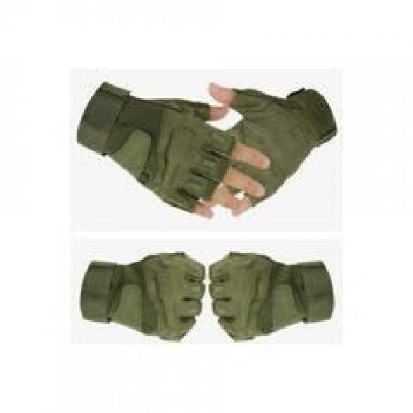 YARIM PARMAK TAKDİK  HAKİ ELDİVEN- XL - Resim 5