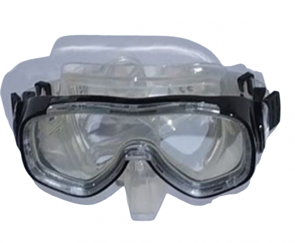 SİYAH ÇERÇEVELİ SEFFAF MASKE / ARASI ACIK ürün görseli 1