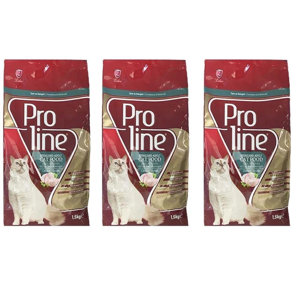 Pro Line Sterilised Kısır Kedi Maması 1,5 Kg 3 Adet ürün görseli 1