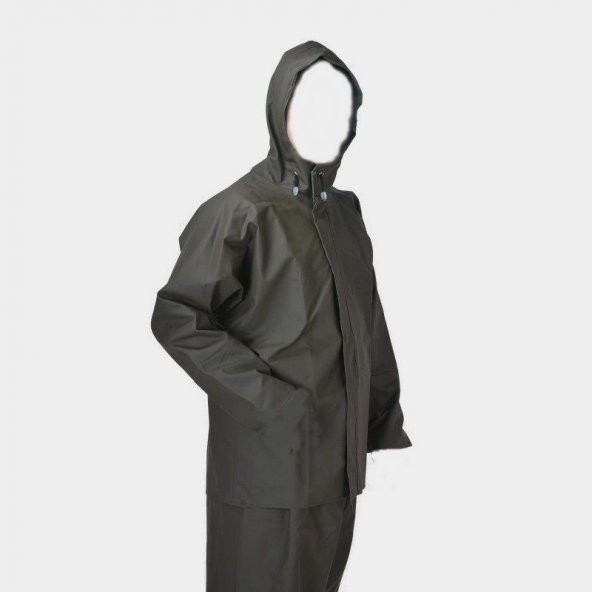 ÖNÜ FERMARLI  XXXXL ALT ÜST HAKİ YAĞMURLUK ürün görseli 1