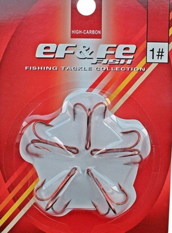 EF&FE FISH HIGH-CARBON 5 ADET-  3LÜ-KIRMIZI İĞNE ürün görseli 1