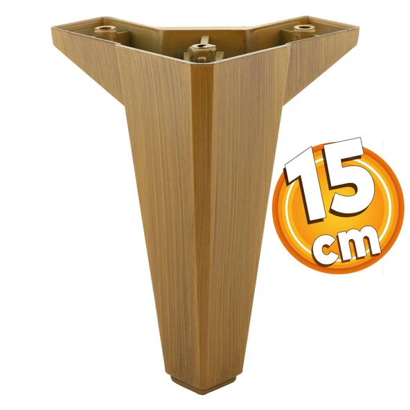 Sedir Lüks Mobilya Kanepe Sehpa Tv Ünitesi Koltuk Ayağı 15 Cm Ahşap Desenli Kahverengi Baza Ayakları ürün görseli 1