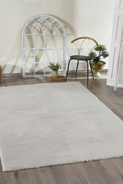 Jassrug Tavşan Tüyü Kürk Halı 160x220 Kül ürün görseli 1