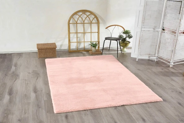 Jassrug Tavşan Tüyü Kürk Halı 80x120 Pudra ürün görseli 1