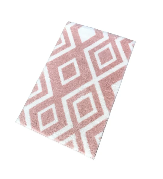 Jassrug Royal Kaymaz Taban Banyo Halısı 50x80 Karo Pudra ürün görseli 1