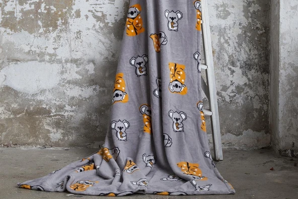 Dolce Bonita Home Wellsoft Çift Kişilik Battaniye 220x240 Koala Bear Turuncu ürün görseli 1