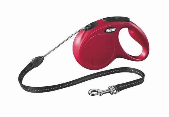 Flexi New Classic İp Kırmızı M Gezdirme Tasması 5 Mt ürün görseli 1