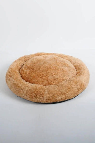 Cookie Pet Sherpa Polar Yıkanabilir Yuvarlak Köpek Kedi Yatağı 50 Hardal ürün görseli 1