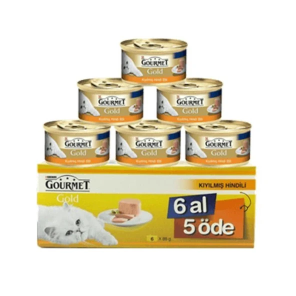 Gourmet Gold Kıyılmış Hindi Etli Kedi Konservesi 85 Gr 6 Al 5 Öde ürün görseli 1