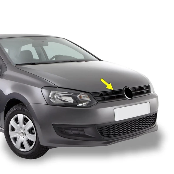 VW Polo 2010-2014 Ön Panjur Kromsuz Siyah Tip 6R0853651B ürün görseli 1