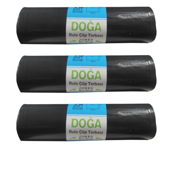 Ecoplast Battal Boy Çöp Torbası Poşeti - 400 Gr. - 90 Litre - 80 x 110 Cm / 10 Adetlik 3 Rulo ürün görseli 1