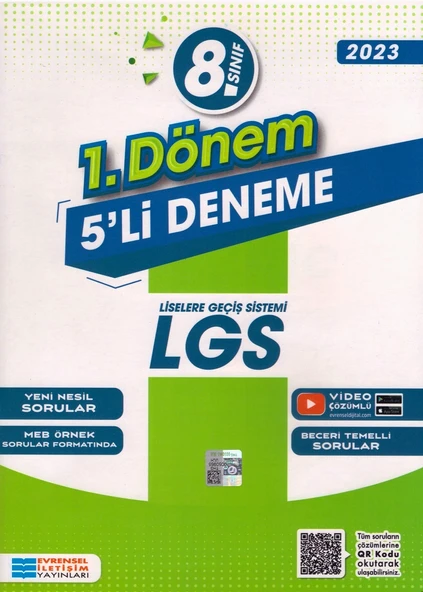 EVRENSEL 8.SINIF LGS 1. DÖNEM 5 Lİ DENEME ürün görseli 1