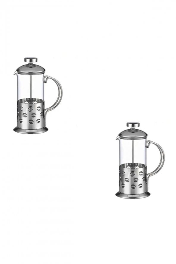French Press Bitki Çayı Bardağı 2 Adet 600 Ml Paslanmaz Çelik ürün görseli 1