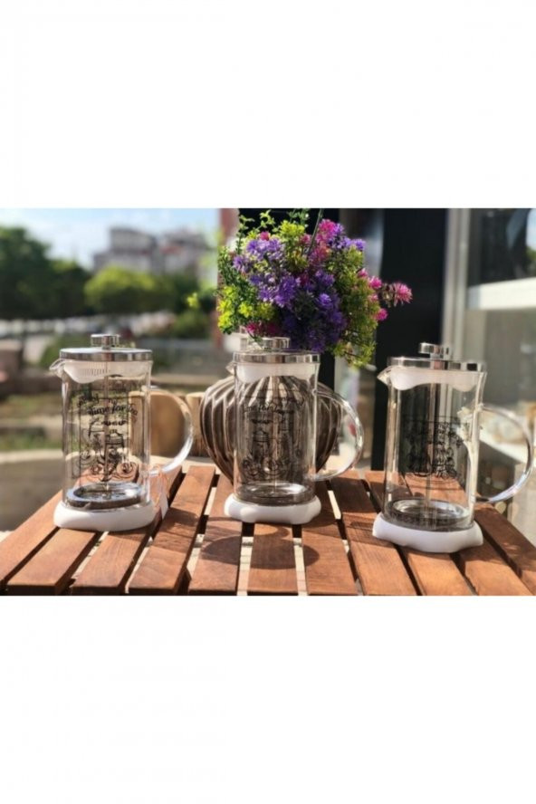French Press Bitki Çayı Bardağı Filtre Kahve 600 Ml ürün görseli 1