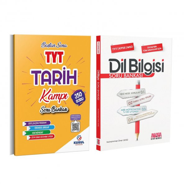 Kurul TYT Tarih ve AKM Dil Bilgisi Soru Bankası Seti 2 Kitap ürün görseli 1
