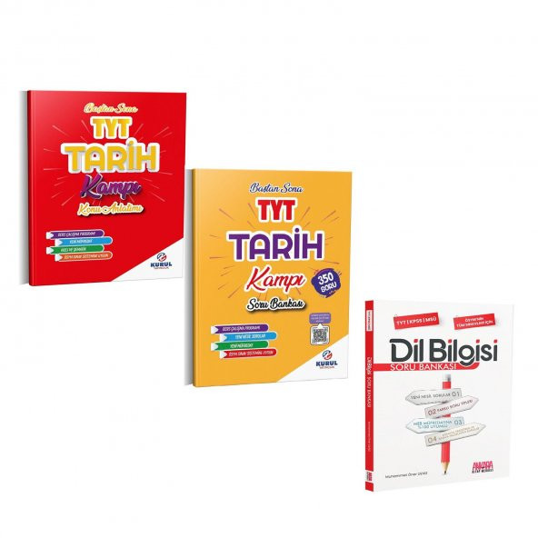 Kurul TYT Tarih Konu Soru ve AKM Dil Bilgisi Soru Bankası Seti 3 Kitap ürün görseli 1