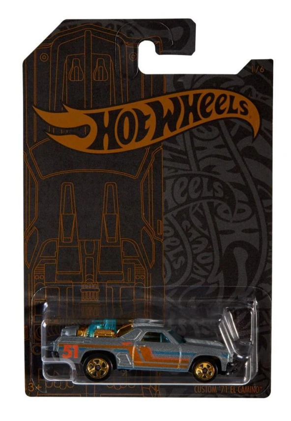 Hot Wheels 51th Anniversary Satin Chrome Custom 71 El Camino ürün görseli 1