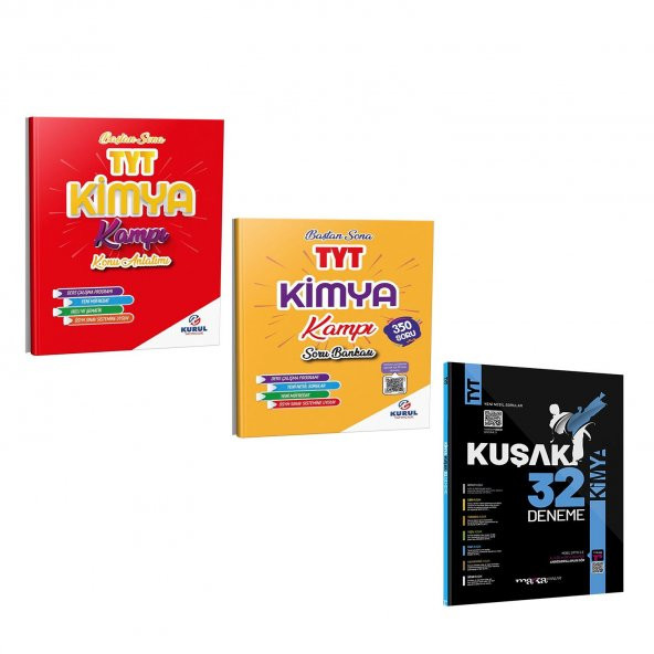 Kurul TYT Kimya Konu Soru ve Marka Kuşak Deneme Seti 3 Kitap ürün görseli 1