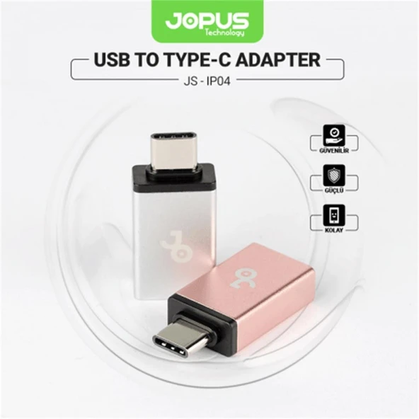 Jopus Usb To Type-C OTG Adapter -Gümüş- JO-IPO4 ürün görseli 1