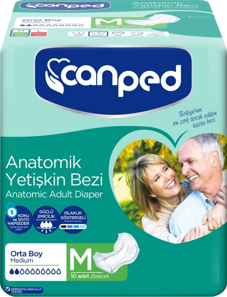 Canped Anatomik Hasta Bezi Orta Boy(m) 10lu 8 Paket 80 Adet ürün görseli 1