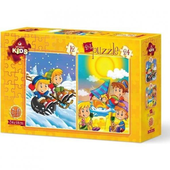 Art Puzzle 12+24 Parça Yaz-Kış 5553 ürün görseli 1