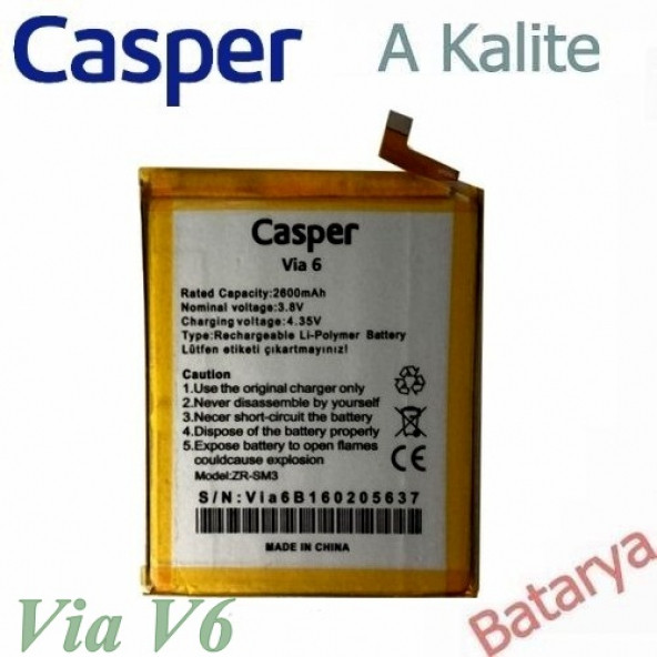Casper Via V6 Batarya Via V6 Uyumlu Yedek Batarya ürün görseli 1