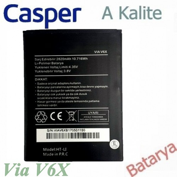 Casper Via V6X Batarya Via V6X Uyumlu Yedek Batarya ürün görseli 1