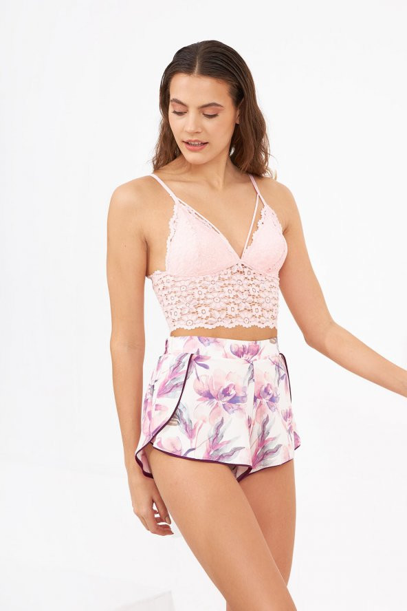 Pembe Chamomile Lace Bralet Sütyen ürün görseli 1