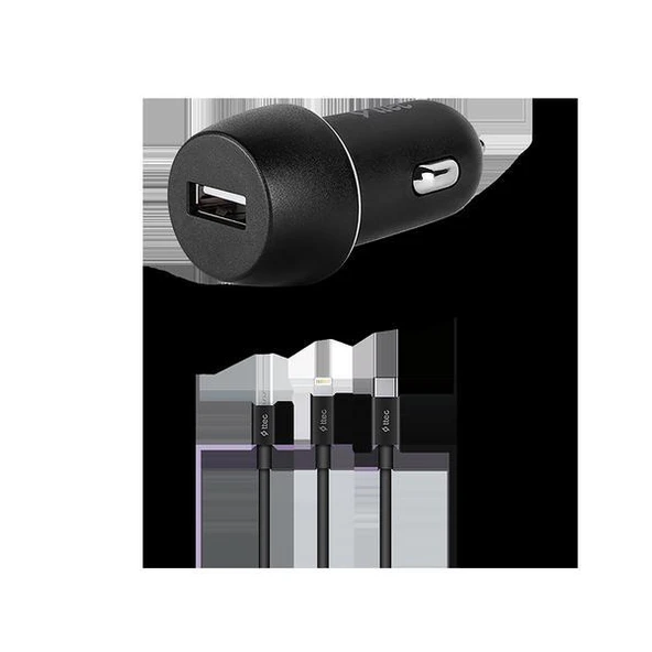 Ttec SmartCharger 2.1A Araç Şarj Aleti ve Trio Kablo Siyah - 2CKS20TS ürün görseli 1