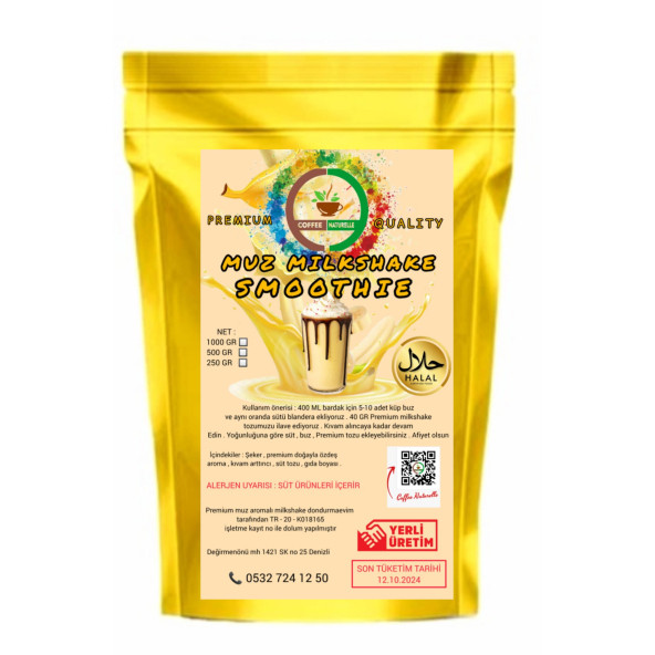 Coffee Naturelle Muz Aromalı Milk Shake 5 kg ürün görseli 1