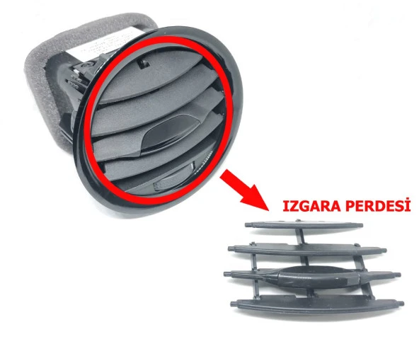 Opel Corsa D Kalorifer Havalandırma Muzulu Izgara Perdesi Ortası Siyah ürün görseli 1
