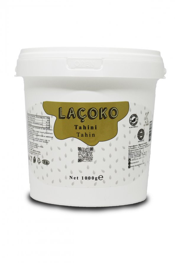 LAÇOKO 1KG  İsme  Kişiye Özel Kova Şekersiz, Katkısız, Vegan, Doğal Tahin (1 KG ) ürün görseli 1