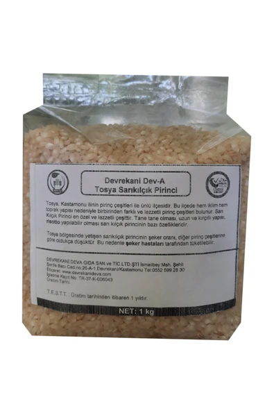 TOSYA SARIKILÇIK PİRİNÇ 1KG ürün görseli 1