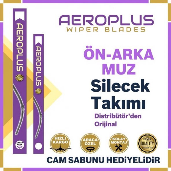 Aeroplus Renault Megane 2 Ön Arka Muz Silecek Takımı 2006-2009 ürün görseli 1