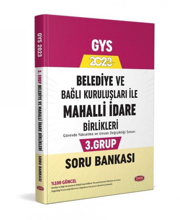 2023 Belediye ve Bağlı Kuruluşları İle Mahalli İdare Birlikleri 3. Grup Soru Bankası Data Yayınları ürün görseli 1