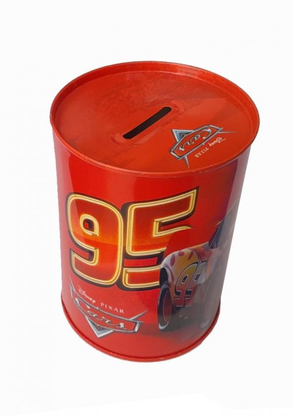 Cars Şimşek Mcqueen Metal Kumbara Orta Boy Orjinal Lisanslı 1 Adet Arabalar Kırmızı Kumbara Teneke ürün görseli 1