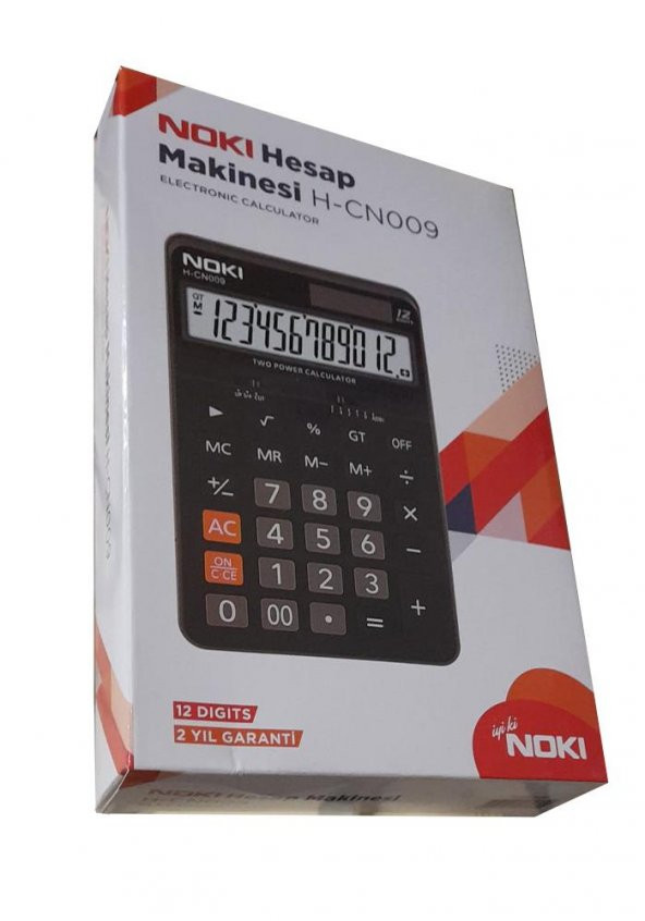 Hesap Makinesi Siyah H-CN009 Noki 11.5x18 cm 1 Adet 12 Haneli Orta Boy Okul Ofis Büro Hesap Makinası ürün görseli 1