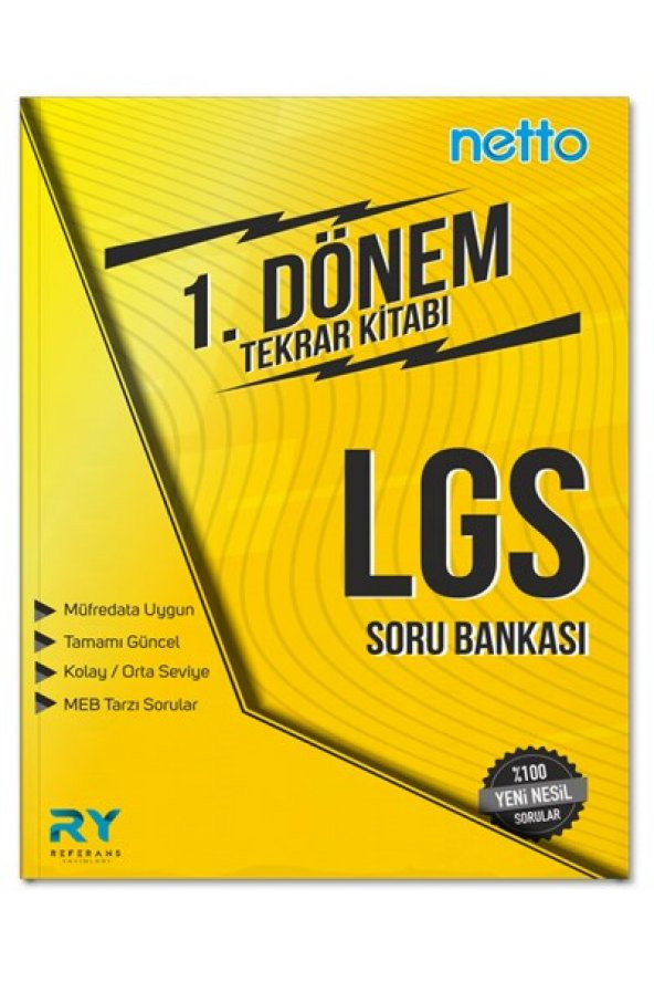 NETTO LGS 8. Sınıf Soru Bankası Tüm Dersler 1. Dönem Tekrar Kitabı Referans Yayınları ürün görseli 1