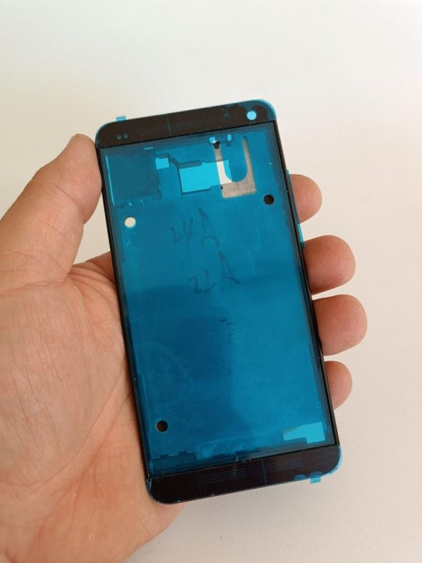 HTC One M7 Orta Kasa Ön Kapak Siyah - Resim 7