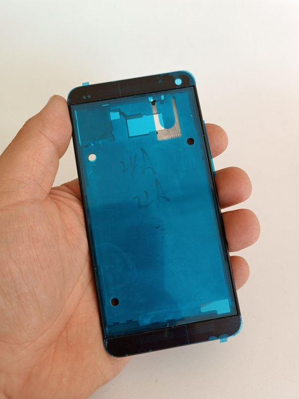 HTC One M7 Orta Kasa Ön Kapak Siyah - Resim 8