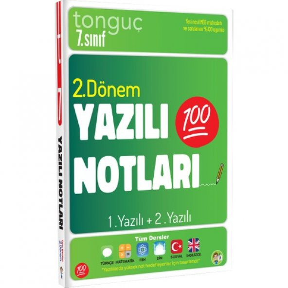 Tonguç Yayınları 7. Sınıf Yazılı Notları 2. Dönem 1 ve 2. Yazılı ürün görseli 1