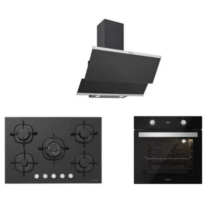 Silverline Siyah Cam Ankastre Set 5 Yıl Garanti (3420 Classy 60+cs5365b01+bo6504b01) ürün görseli 1