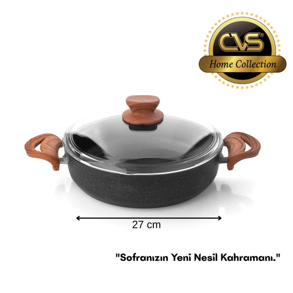 CVS DN 20017 24CM Granit Basık Tencere - Resim 3